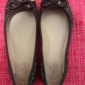 Kate Spade Black Sparkle Ballet Flats